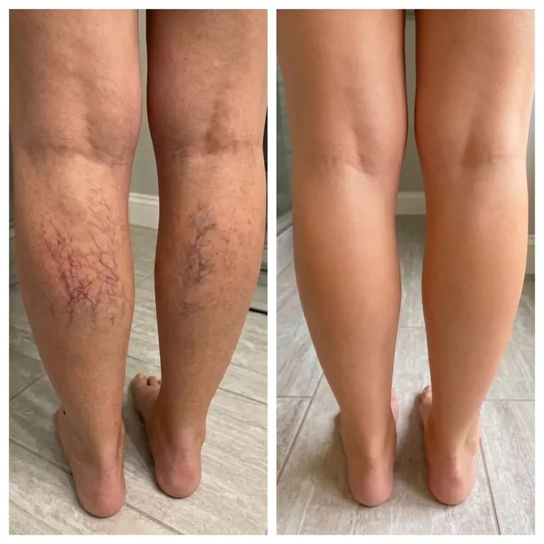 Comparación visual de piernas con distinta apariencia de las venas